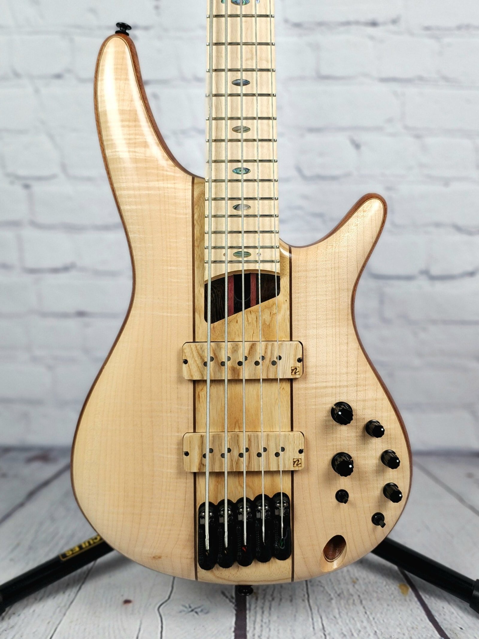 Ibanez Premium SR5FMDX2 NTL 5 String Bass Guitar Natural Low Gloss - Image 2