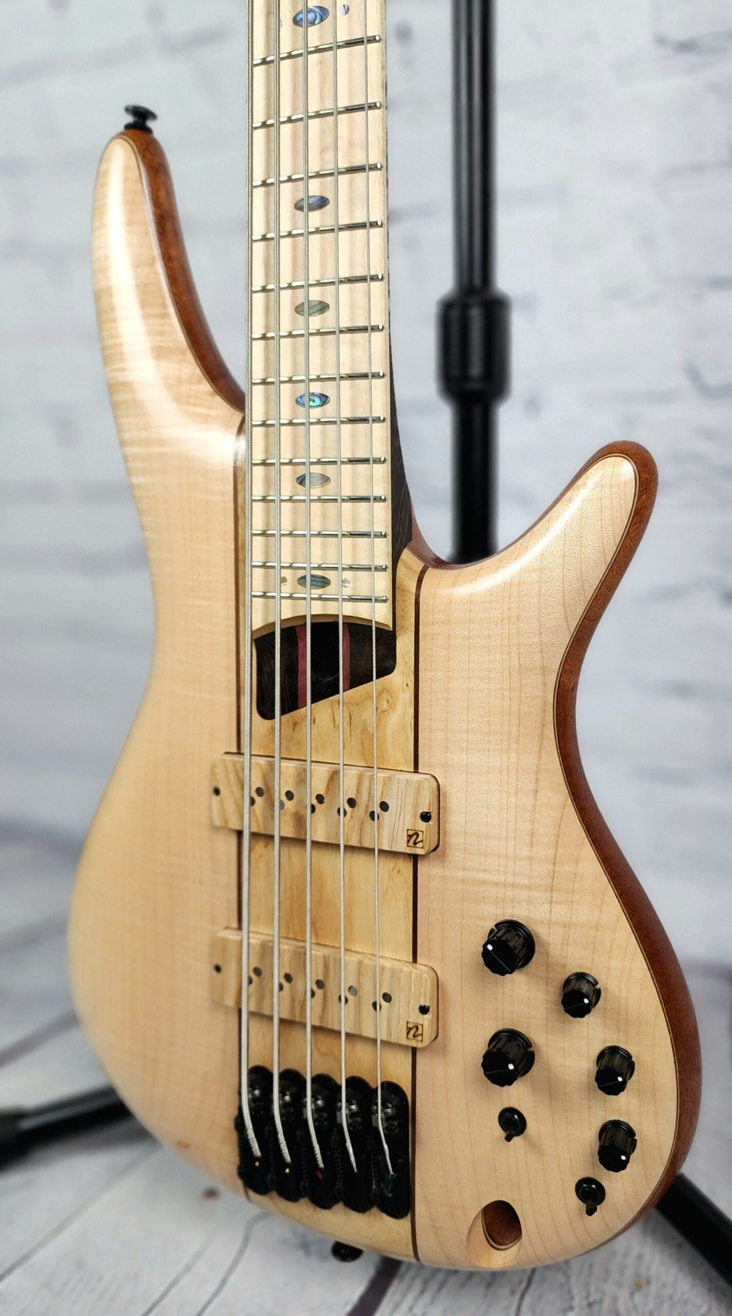 Ibanez Premium SR5FMDX2 NTL 5 String Bass Guitar Natural Low Gloss - Image 3