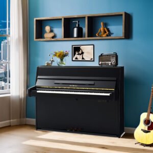 Kawai 43.3" K-15 Continental Upright Piano | Ebony Polish | New